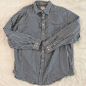 Merona Men's XXL Navy and White Checkered Shirt
